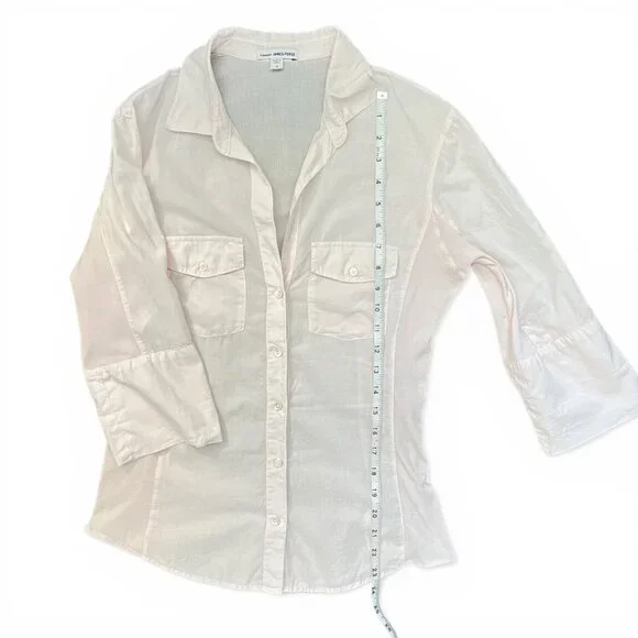 James Perse Sheer Slub Side Panel Size 3 Minimalist Quiet Luxury Casual Normcore - Picture 6 of 13